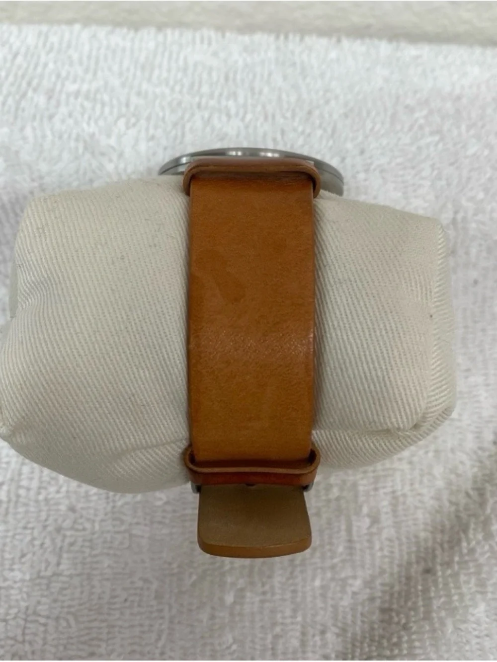 Skagen Men's Cognac Leather Ancher Gray Stainless Steel Adjustable Watch Classic